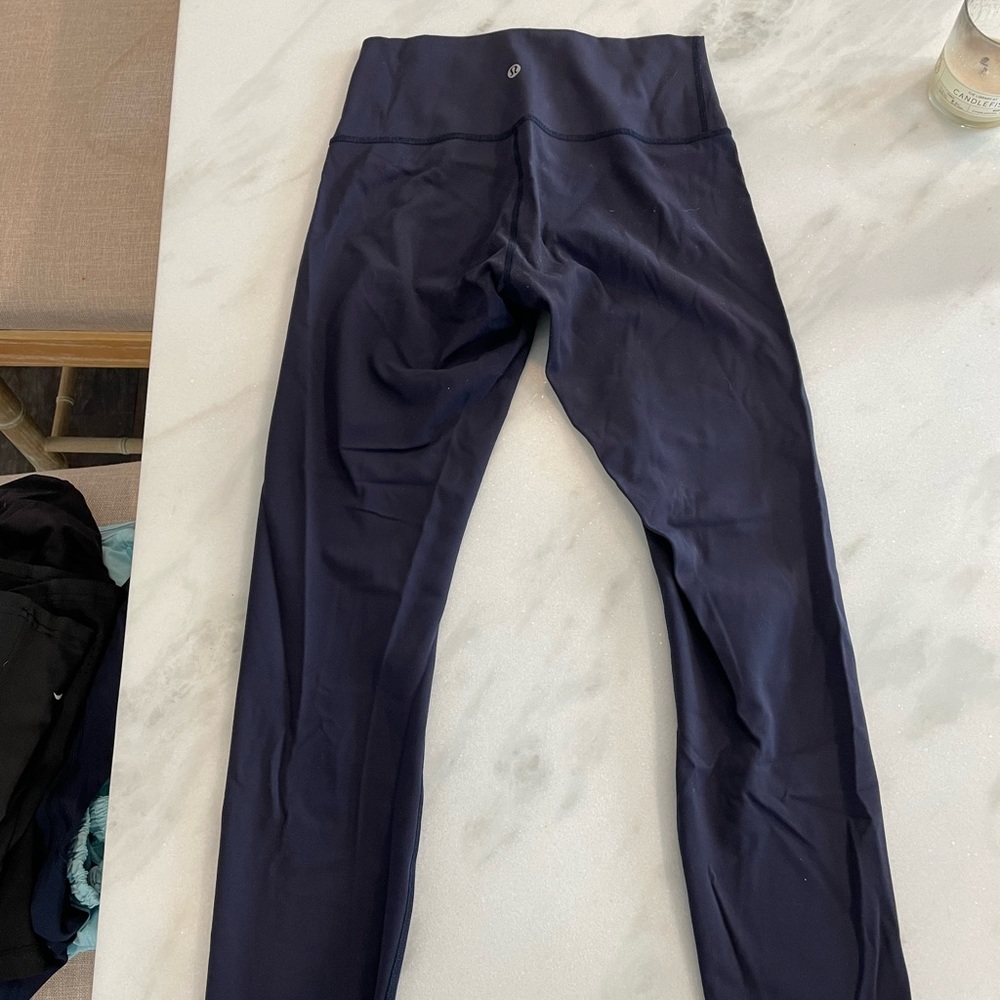 Navy Lulu Lemon Wonder Under Leggings - Picture 2 of 4